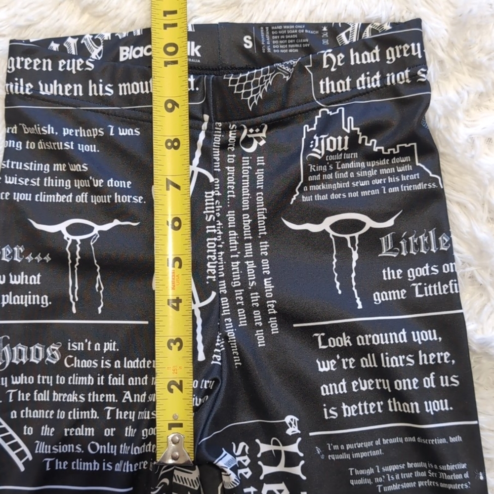 Blackmilk Game of Thrones Littlefinger Quotes HWMF Statement Leggings Size Small - Picture 14 of 15